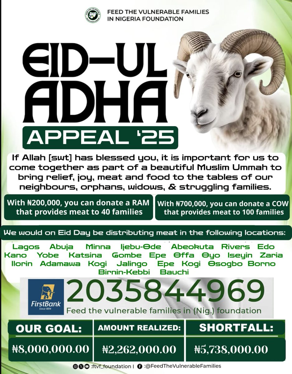 The Prophet Muhammad ﷺ said, “Whoever fulfills the needs of his brother or sister, Allah [swt] will fulfill his needs.” - (Sahih Bukhari 2442)

2035844969
First Bank

We beseech you to please donate generously to this noble cause. We are still very far from our goal. Thank you