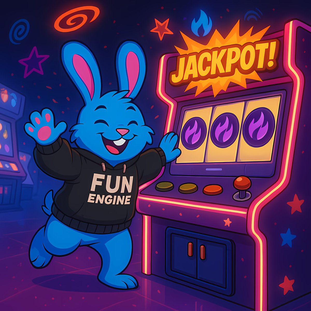 fun_engines's tweet photo. Game rages，The blue rabbit touches the lucky button and achieves a great victory. 🐰🎮🎰💵 https://t.co/sOuLLsH3OR