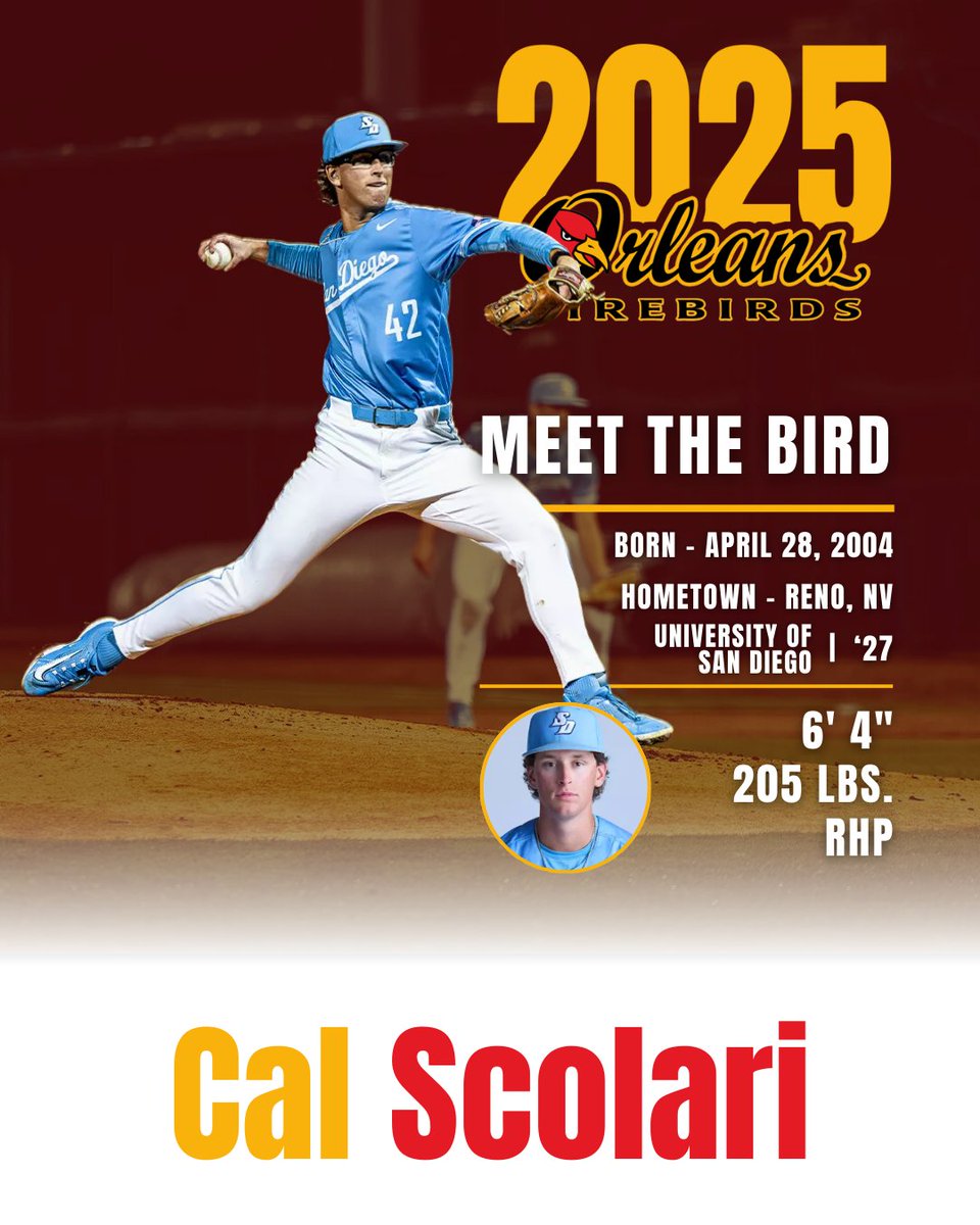 Nevada's own Cal Scolari is bringing his pitching skills from the University of San Diego to the Orleans Firebirds. Welcome to the Cape, Cal! Go Birds! #CapeLeague

<a href="/calscolari/">Cal</a>
<a href="/USDbaseball/">San Diego Baseball</a>