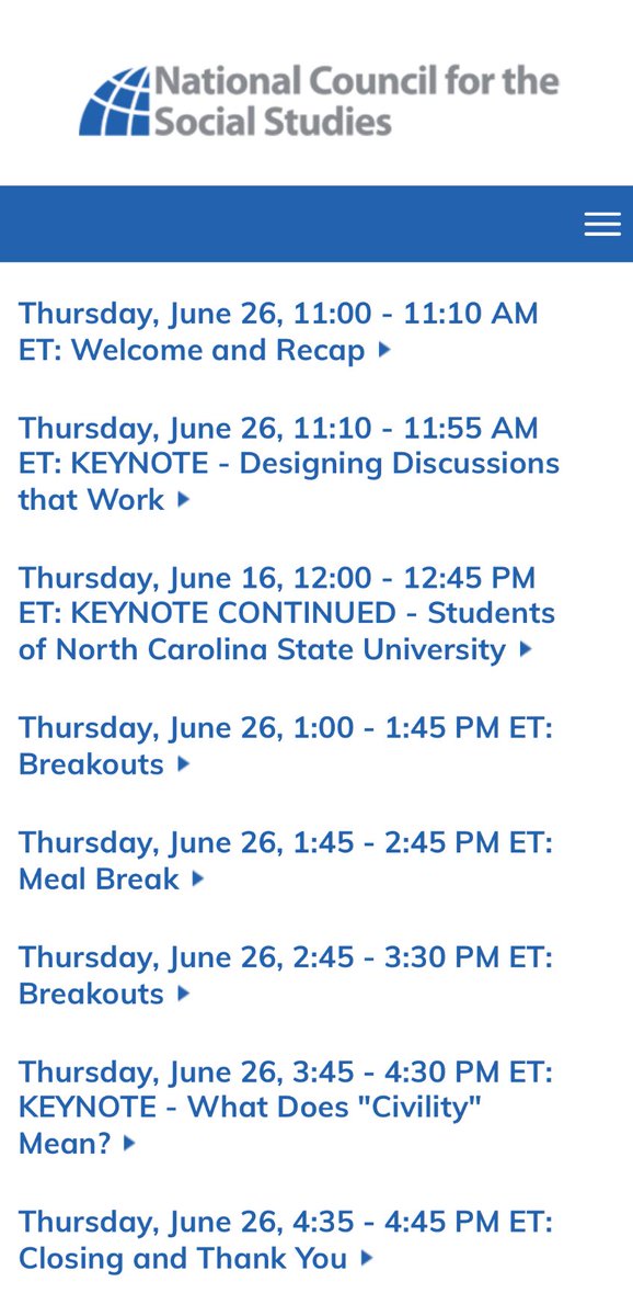 Registration open for the #NCSS Virtual Conference June 25-26 focusing on Civil Discourse. Save the date for June 25th at 1pm EDT for my session w/<a href="/timothyjshaffer/">Timothy J. Shaffer</a> - Mic Drop or Open Mind: Practicing Civil Discourse in the Classroom #sschat <a href="/NCSSNetwork/">National Council for the Social Studies (NCSS)</a> 

socialstudies.org/svc2025