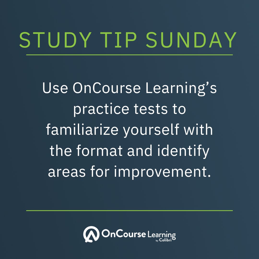 Practice tests are your best prep tool! 📝 Understand the test format and track your improvement over time.

#OnCourseLearning #StudyTips
