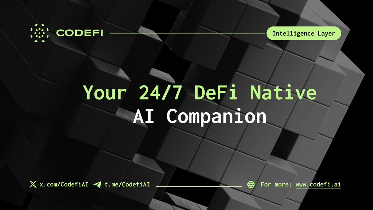 CodefiAI's tweet image. ➡ “Show me stables yielding 10%+ on Uniswap.”
➡ “Which ETH LPs had the best APY?”
Whatever your strategy, just ask.
Codefi is your personal #DeFi analyst, powered by #AI and ready 24/7.
Chat now: app.codefi.ai/chat