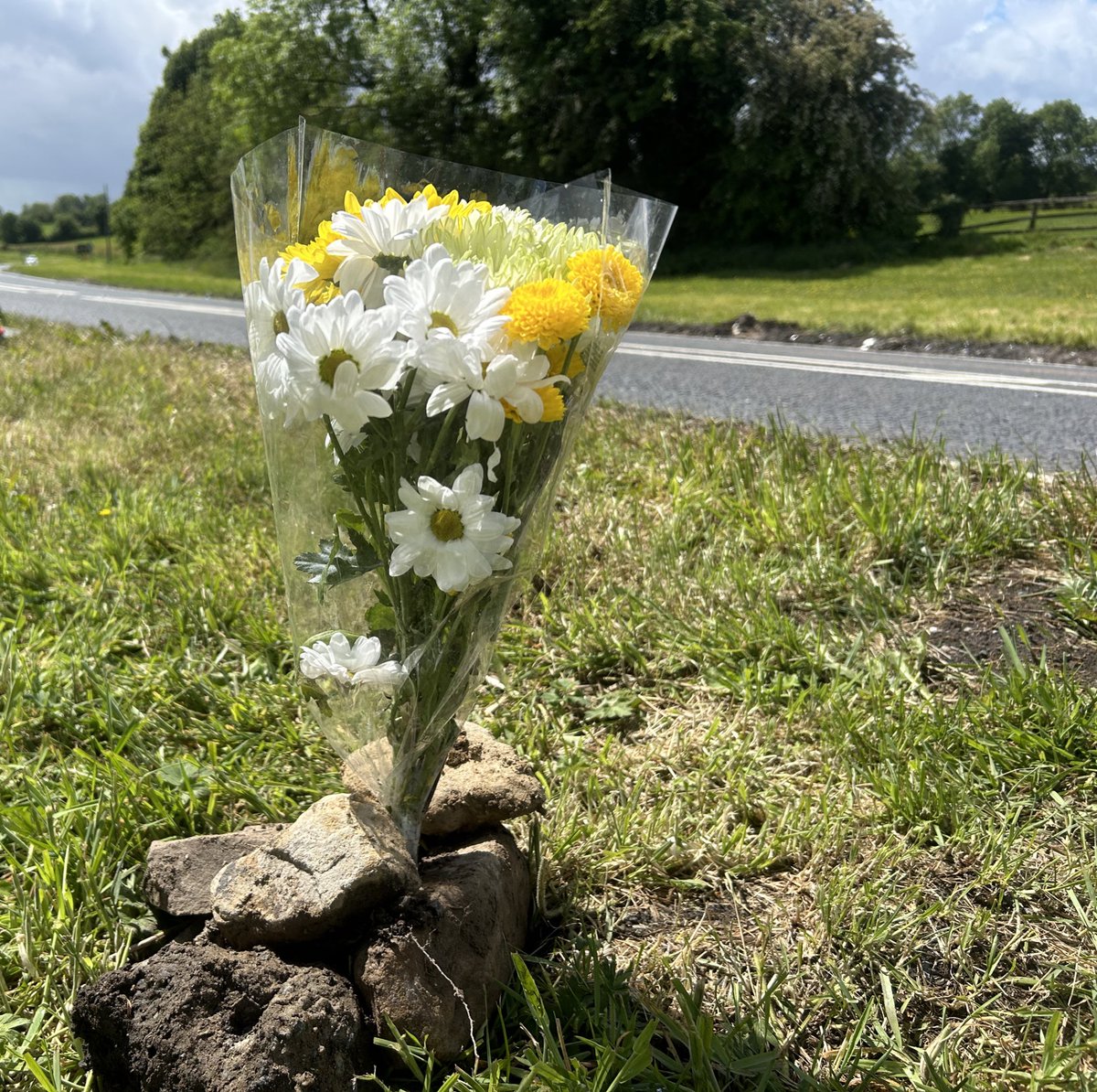Claire Graham (@journoclaire) on Twitter photo Flowers laid on the A5 for Bernadette, known as Bernie, Cranley who died yesterday afternoon.
The crash happened between Omagh and Newtownstewart.
The driver of the other car in the crash, a woman in her 70s, is being treated for serious injuries.
<a href="/BBCNewsNI/">BBC News NI</a> Flowers laid on the A5 for Bernadette, known as Bernie, Cranley who died yesterday afternoon.
The crash happened between Omagh and Newtownstewart.
The driver of the other car in the crash, a woman in her 70s, is being treated for serious injuries.
<a href="/BBCNewsNI/">BBC News NI</a>