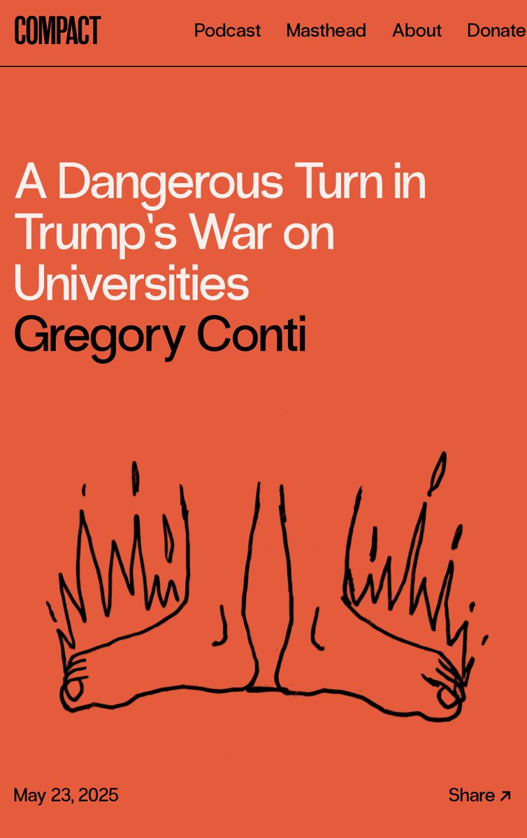 “An end to American preeminence in science and scholarship ... would be a tragedy not only for scholars, but for all patriotic Americans.”

Greg Conti on Trump’s latest move against universities
compactmag.com/article/trumps…