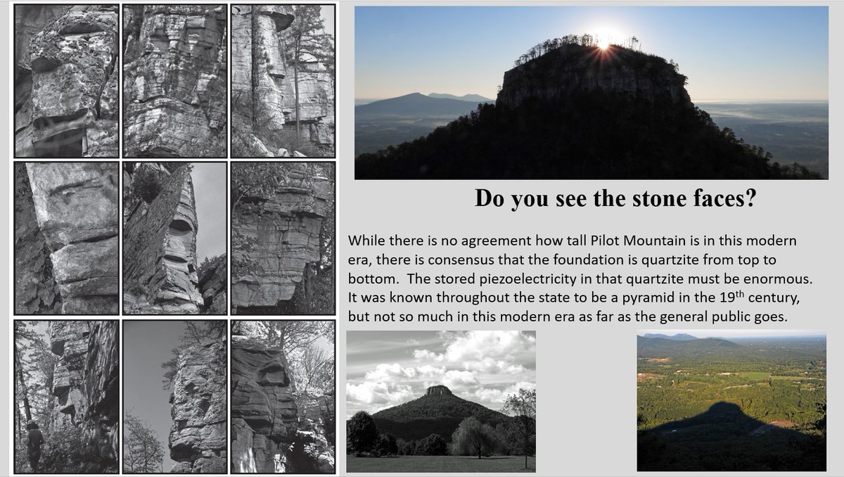 FromTheKelv's tweet image. Having a wee bit of fun making these banners from the 14,000 images I have of Pilot Mountain in Surry County, North Carolina. Can't wait to show people around the mountain during the Cosmic Summit excursion on the summer solstice with Randall Carlson and Yona FrenchHawk.