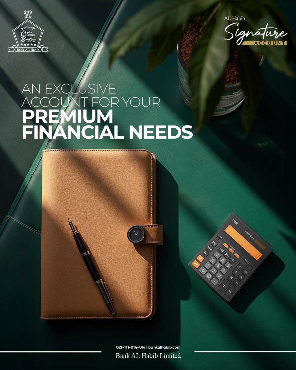 AL Habib Signature Account is designed for those who value personalized service and premium benefits. Enjoy an exceptional customer care experience and open your account today.

For any queries, simply inbox us or visit our website bankalhabib.com/alhabib-signat…

You can also call us on