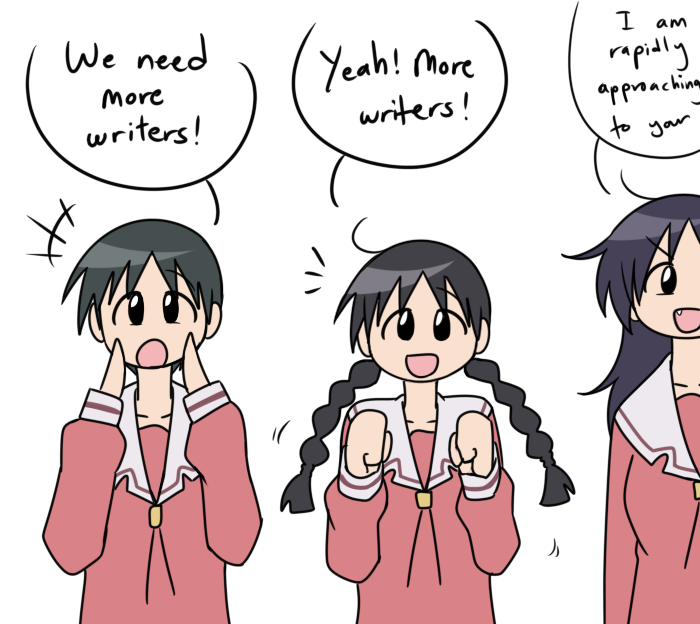 Dear writers!!
We're currently still working on the story arc of AzuDaiohAlt. Anyone who would like to volunteer in the project is welcome. Thanks!
#azumangadaioh #あずまんが大王 #azumangadaiohalt #あずまんが大王代替