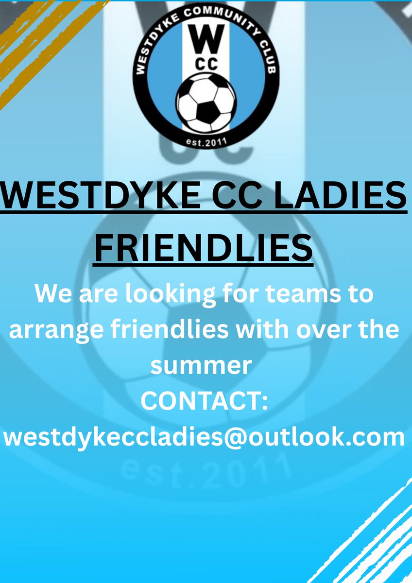 We are looking for teams to arrange friendlies with over the summer!
Please get in contact to discuss friendlies ⚽️