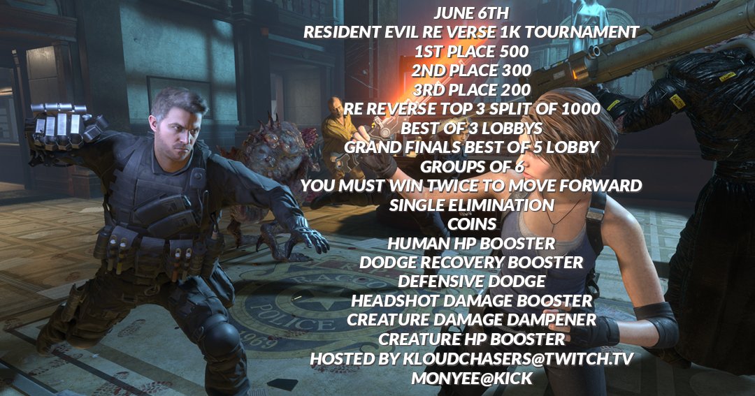 Monyee wheeler (@th3_dr3am) on Twitter photo 12 DAYS AWAY FROM THE CHAOS <a href="/BIO_REVERSE/">Resident Evil Re:Verse official</a> <a href="/Xbox/">Xbox</a> <a href="/PlayStation/">PlayStation</a> <a href="/Steam/">Steam</a> <a href="/Twitch/">Twitch</a> <a href="/KickStreaming/">Kick</a> <a href="/TwitchRivals/">Twitch Rivals</a> SIGNUPS ARE STILL OPEN PLEASE DM FOR SIGNUPS 12 DAYS AWAY FROM THE CHAOS <a href="/BIO_REVERSE/">Resident Evil Re:Verse official</a> <a href="/Xbox/">Xbox</a> <a href="/PlayStation/">PlayStation</a> <a href="/Steam/">Steam</a> <a href="/Twitch/">Twitch</a> <a href="/KickStreaming/">Kick</a> <a href="/TwitchRivals/">Twitch Rivals</a> SIGNUPS ARE STILL OPEN PLEASE DM FOR SIGNUPS