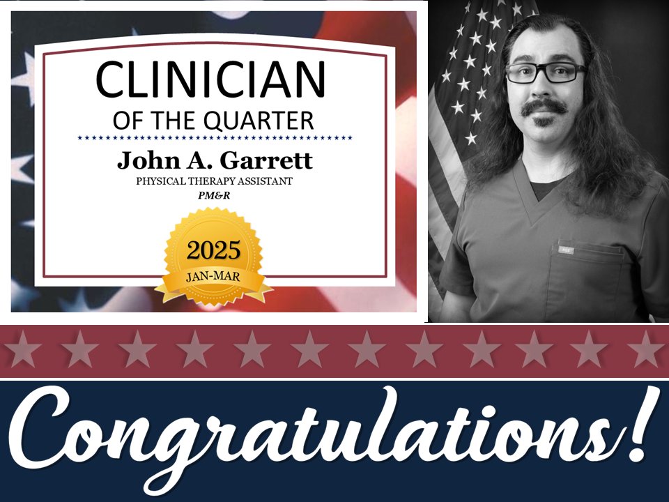 Congratulations to the Clinician of the Quarter: John A. Garrett!