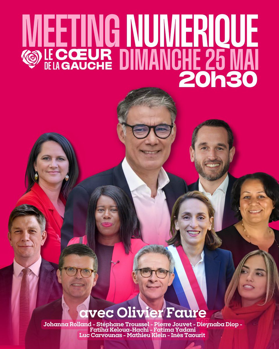 Luc Broussy (@lucbroussy) on Twitter photo J’animerai ce soir à 20h30 avec mon amie la députée <a href="/Dieynadiopsow/">Dieynaba Diop</a> le tout dernier meeting du <a href="/coeurdelagauche/">Le Coeur de la gauche !</a>, deux jours avant le vote des militants du <a href="/partisocialiste/">Parti socialiste</a>.
Avant d’écouter <a href="/faureolivier/">Olivier Faure</a>, notre 1er secrétaire, candidat à sa réélection, nous entendrons :
• J’animerai ce soir à 20h30 avec mon amie la députée <a href="/Dieynadiopsow/">Dieynaba Diop</a> le tout dernier meeting du <a href="/coeurdelagauche/">Le Coeur de la gauche !</a>, deux jours avant le vote des militants du <a href="/partisocialiste/">Parti socialiste</a>.
Avant d’écouter <a href="/faureolivier/">Olivier Faure</a>, notre 1er secrétaire, candidat à sa réélection, nous entendrons :
•