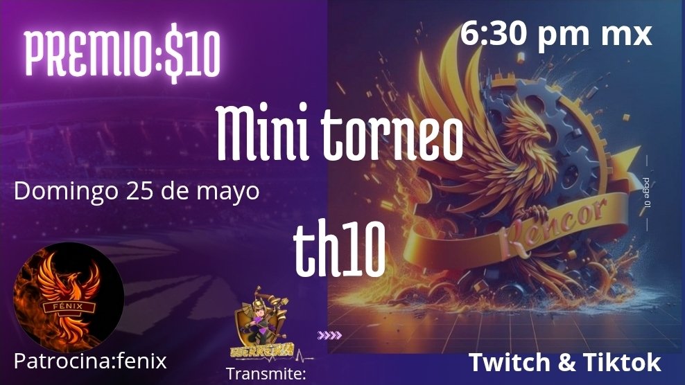 Guerrera 🔥⚔️ReNCoR-family ⭐️ (@guerrera_rncr) on Twitter photo Mini torneo th10 se vale todo!
Hora: 6:30 pm mx 8:30 EST
no faltes!
m.twitch.tv/guerrera_c0c
tiktok.com/@guerrera_11?_…
<a href="/AliciaSalazar06/">𝑨𝒍𝒊𝒄𝒊𝒂 𝑺𝒂𝒍𝒂𝒛𝒂𝒓</a>
<a href="/itzelitA_89/">✨ItZeLa✨</a> <a href="/Lipe_COC/">Lipe</a> <a href="/TRencor63203/">TeAm ReNcOR</a> Mini torneo th10 se vale todo!
Hora: 6:30 pm mx 8:30 EST
no faltes!
m.twitch.tv/guerrera_c0c
tiktok.com/@guerrera_11?_…
<a href="/AliciaSalazar06/">𝑨𝒍𝒊𝒄𝒊𝒂 𝑺𝒂𝒍𝒂𝒛𝒂𝒓</a>
<a href="/itzelitA_89/">✨ItZeLa✨</a> <a href="/Lipe_COC/">Lipe</a> <a href="/TRencor63203/">TeAm ReNcOR</a>