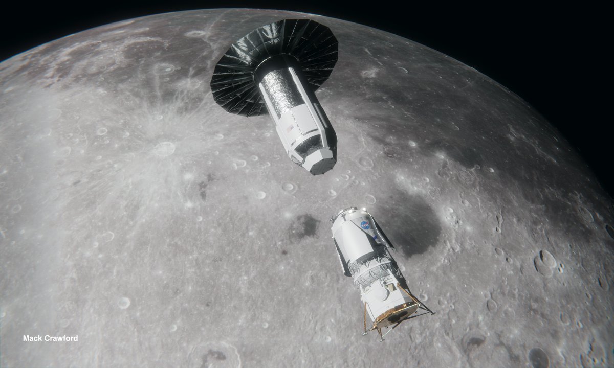 brickmack's tweet image. Blue Moon Mk2 being maneuvered and refueled by the Cislunar Transporter