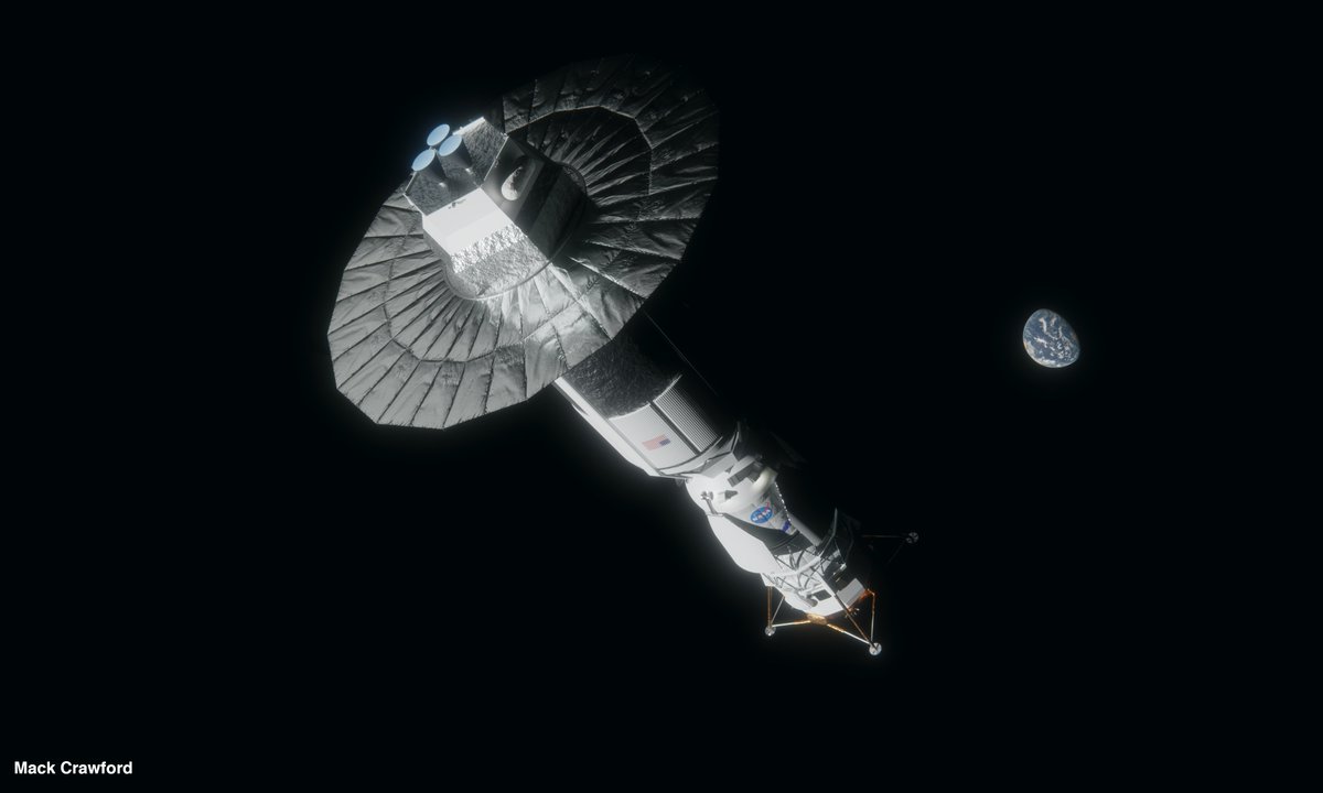 brickmack's tweet image. Blue Moon Mk2 being maneuvered and refueled by the Cislunar Transporter