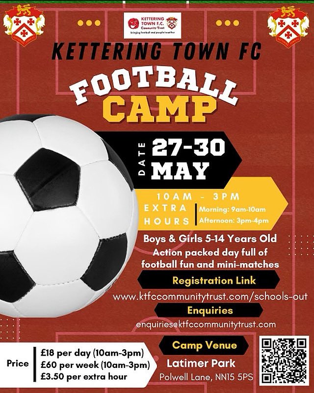 Looking for something to entertain your football mad child next week 🔴⚫️👦👧 ⚽️
Book the week or individual days, 9am start &amp; 4pm finish also available by booking the extra hours! 
ktfccommunitytrust.com/halftermbookin…