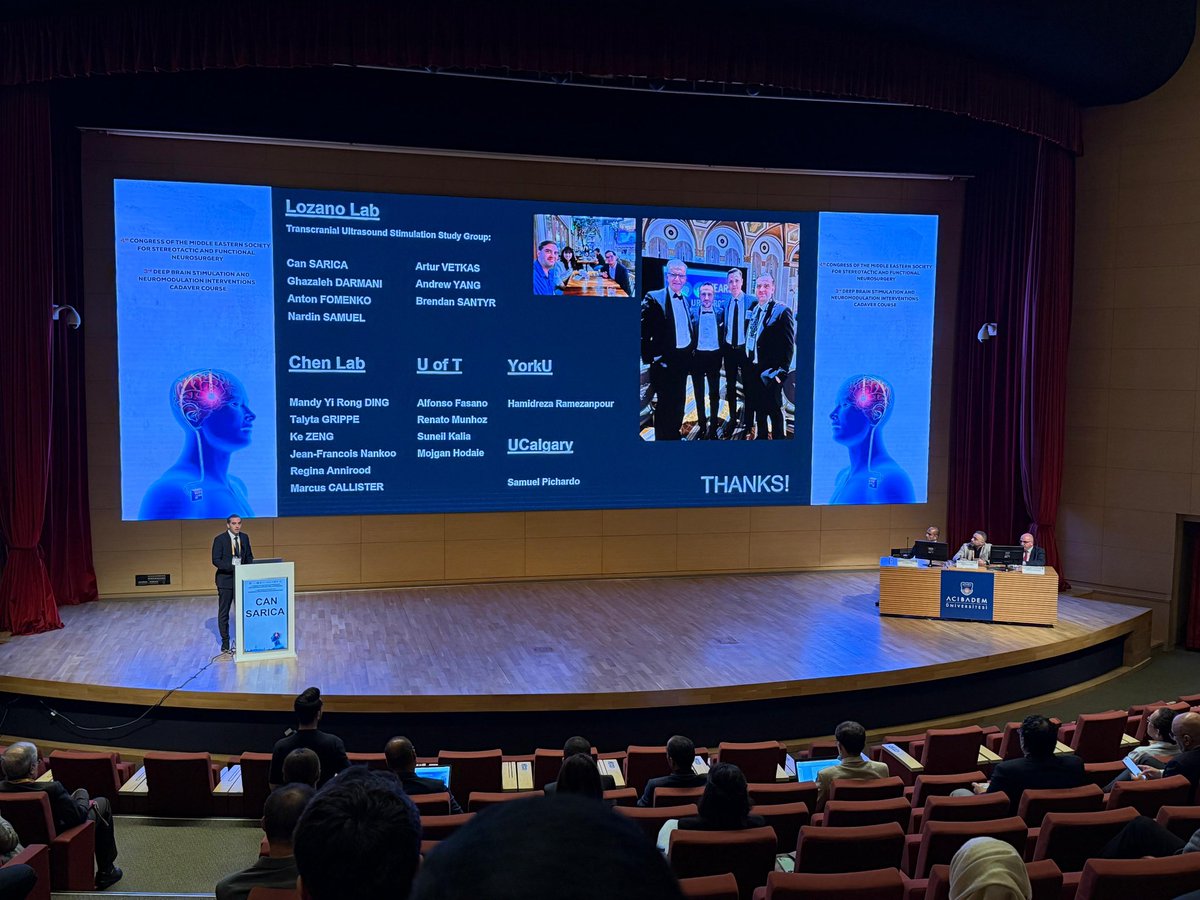 CANSARICA2's tweet image. Happy to share our work at the 4th Congress of Middle Eastern Society for Stereotactic and Functional Neurosurgery (#MSSFN) in my beautiful hometown, Istanbul—presenting with Dr. Lozano and Dr. Hodaie @mhodaie as the #TorontoWestern team.