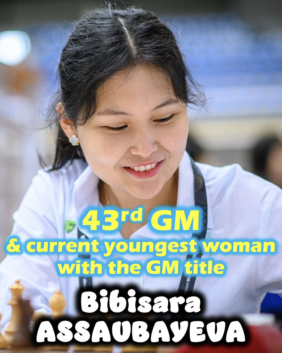 OnTheQueenside's tweet image. IT'S GRANDMASTER BIBISARA NOW!!!!! 🥳🥳🥳🥳🎉🎉🎉😃😃😃😃👏👏👏
Huge congrats to Bibisara Assaubayeva on just becoming the 43rd woman to earn the GM title!!!!!! 🇰🇿
She's the first new GM since Vaishali 18 months ago!
chess-results.com/tnr1100164.asp…
📷: M Walusza
#chess #womeninchess