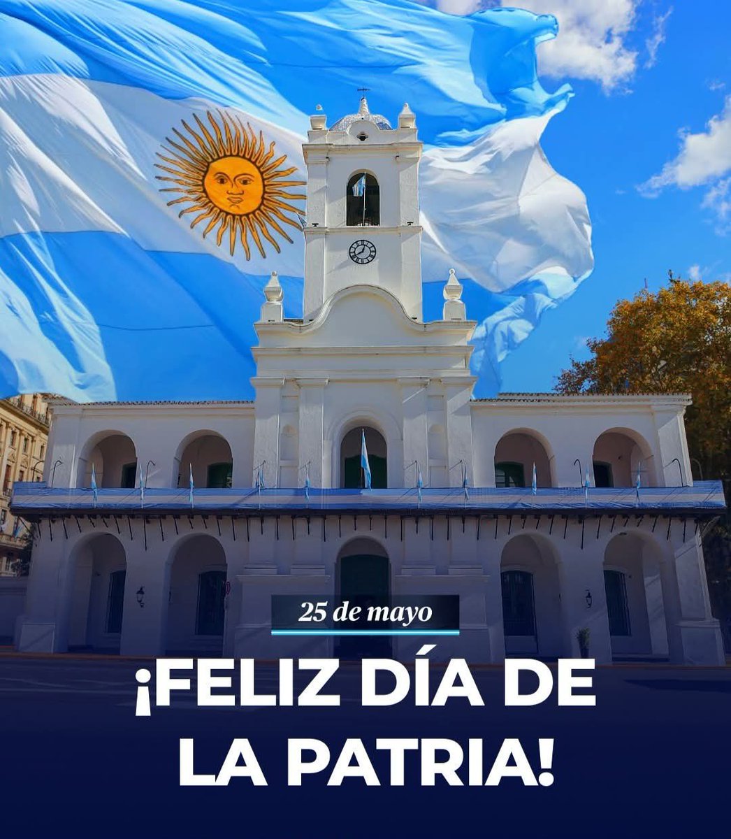 Este 25 de Mayo recordamos el nacimiento de nuestra patria.
Los valores de 1810 —valentía, determinación y espíritu colectivo— siguen guiándonos.
Comprometámonos a construir una Argentina más justa, libre y federal.

🇦🇷