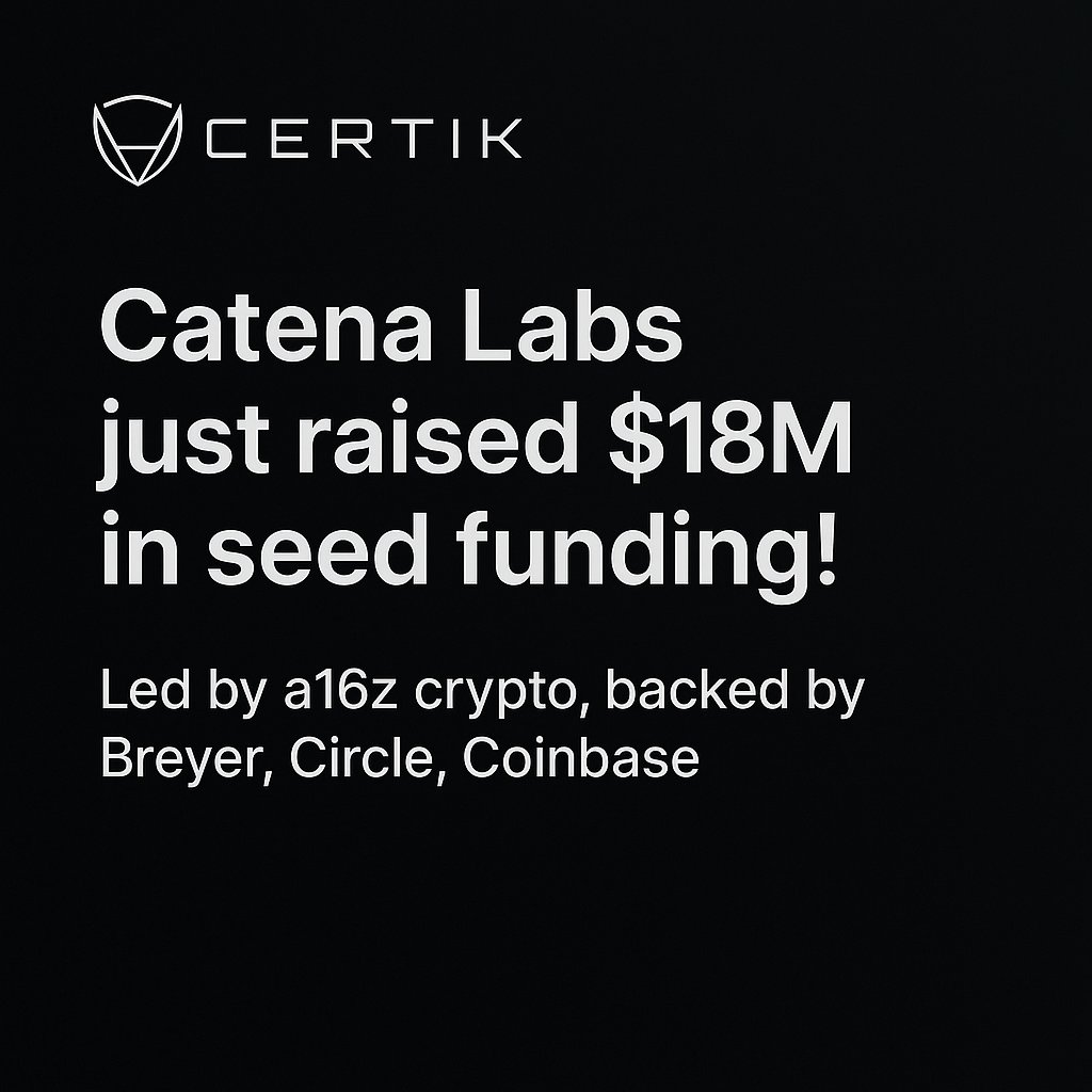 🧠 @catena_labs raised $18M in seed funding. From the co-founder of Circle,  now building next-gen banking with AI. Led by a16z crypto. With backing  from Breyer, Circle, and Coinbase. Score: 75.05 📊