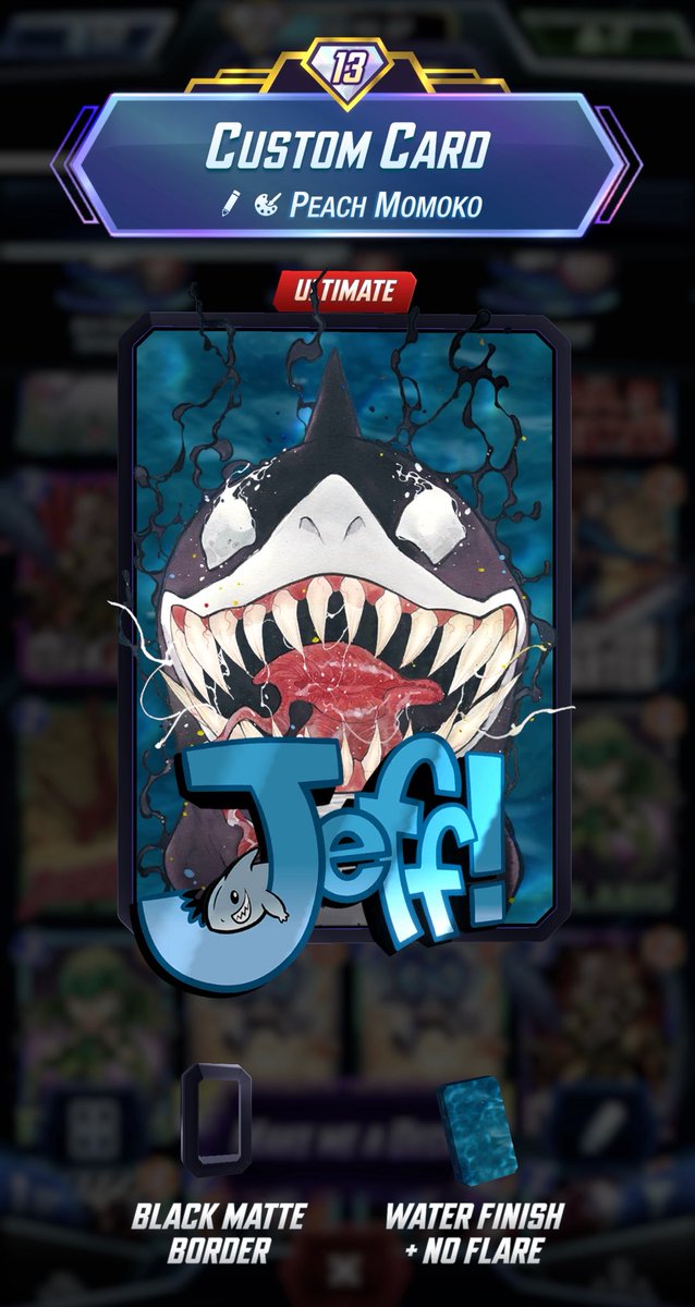 Look at this fun <a href="/MARVELSNAP/">MARVEL SNAP</a> card I put together of the <a href="/peachmomoko60/">peach MoMoKo 桃桃子</a> venomized Jeff as inspired by <a href="/sharkyysnaps/">Sharkyy 🎧🦈 ⭕️💙</a> cool Remarque comic she had done by Peach at NYCC!