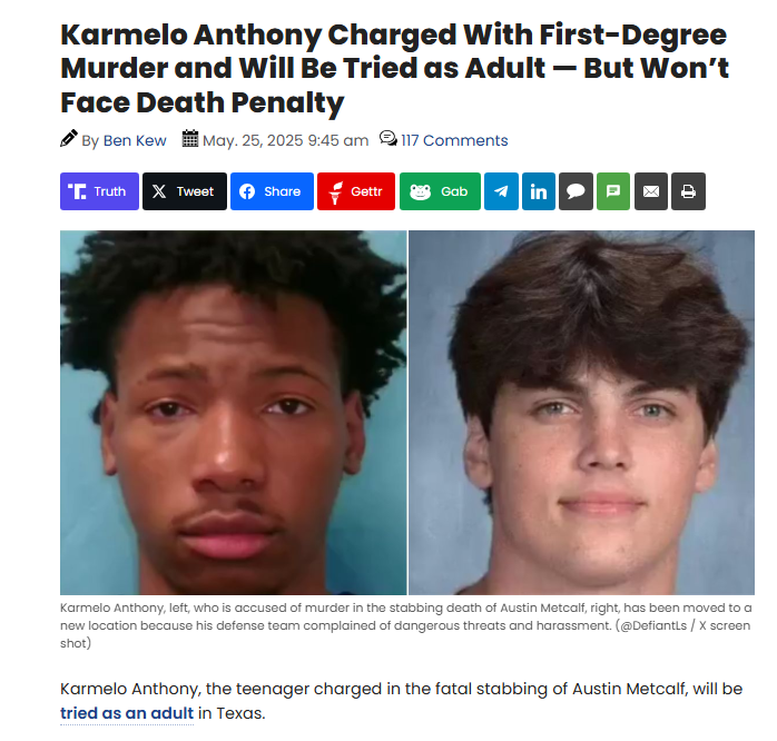 Karmelo Anthony, 17, Charged as Adult in Texas for Stabbing Death of