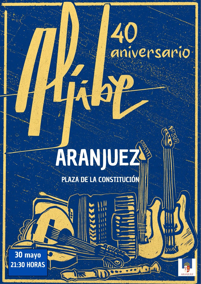 El próximo 🎼viernes 30 de mayo los Aljibe celebraremos nuestro cuarenta aniversario en 🥁 Aranjuez 🥁 acompañados de un montón de amigos y antiguos miembros del grupo. Más de 25 músicos en concierto 🪗🎸🎻. ¡Te esperamos! 💃🏻 <a href="/AljibeFolk/">Aljibe Folk</a>
