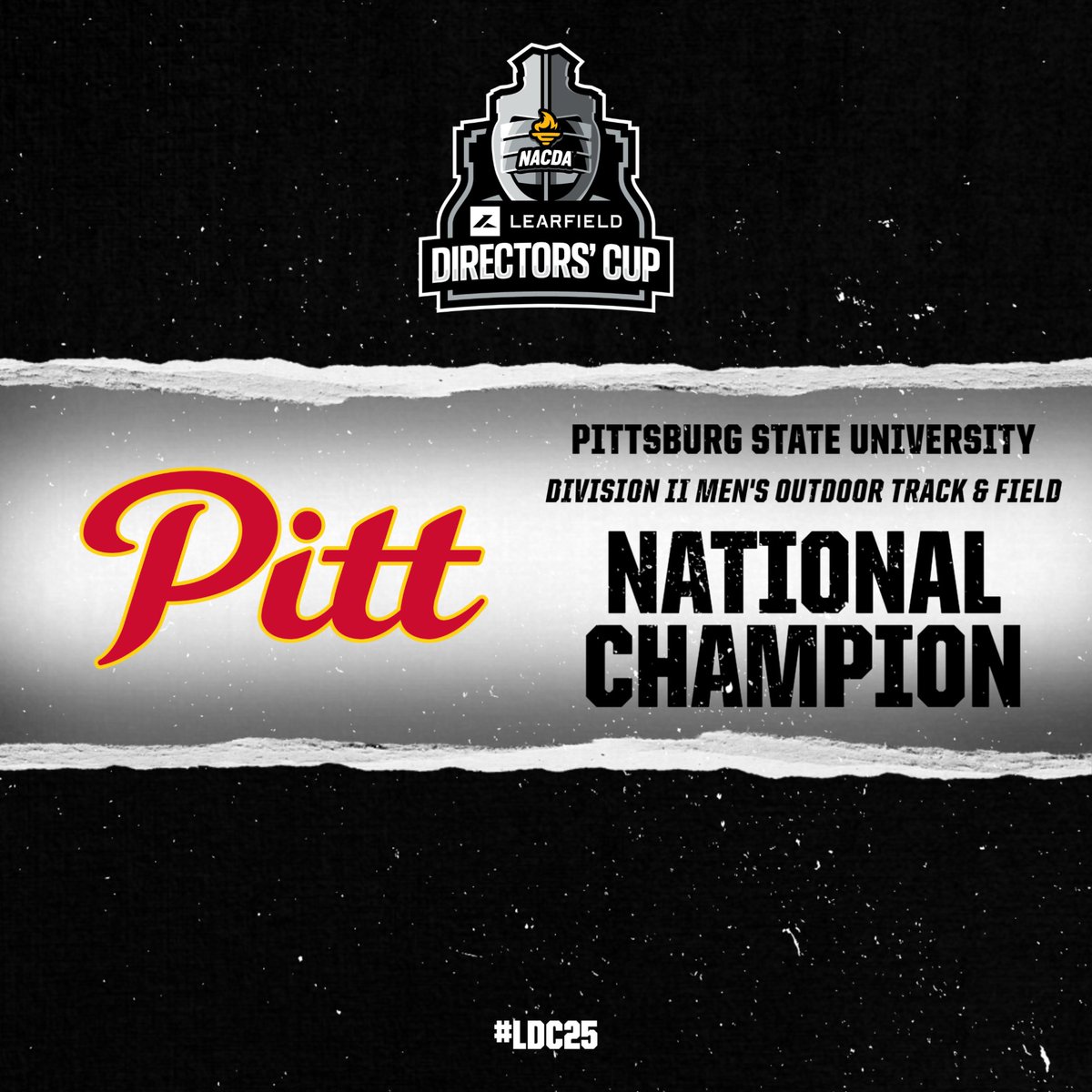 Learfield Directors' Cup (@ldirectorscup) on Twitter photo 4⃣ straight for <a href="/PittStGorillas/">Pitt State Athletics 🦍</a> as they claim the 2025 NCAA DII Men's Outdoor Track & Field National Championship! #LDC25 4⃣ straight for <a href="/PittStGorillas/">Pitt State Athletics 🦍</a> as they claim the 2025 NCAA DII Men's Outdoor Track & Field National Championship! #LDC25