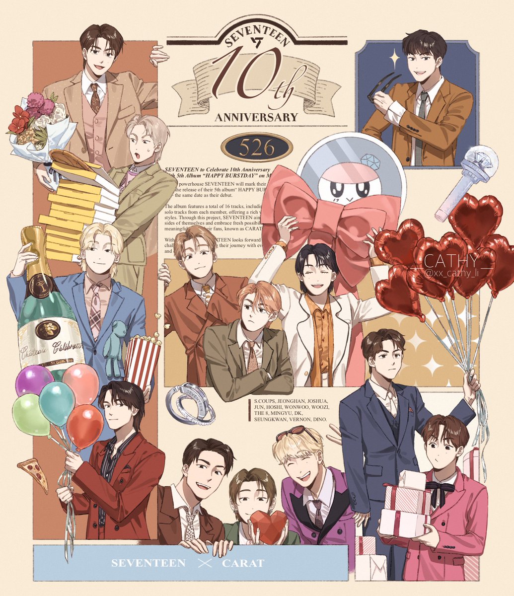 #세븐틴10주년_앞으로도_같이가요
#10YearsToForeverSVT
#HAPPY_SVT_DAY
#SVT_10th_Anniversary
HBD SEVENTEEN🥳🥳🥳