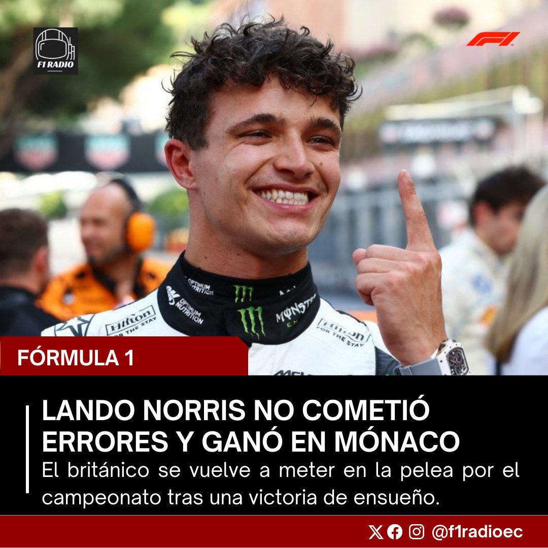 f1radioec's tweet photo. #LandoNorris ganó el #MonacoGP luego de salir en la pole position y ser presionado por #CharlesLeclerc al inicio y al final de la carrera. #OscarPiastri terminó P3 y #MaxVerstappen, P4.

El nuevo reglamento de dos paradas en Mónaco produjo una variedad de estrategias... ➡️🧵 https://t.co/TpVXS9IAw2