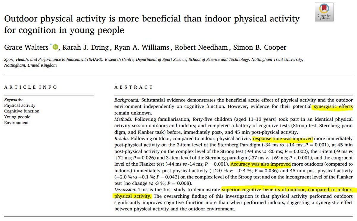 Exercising outside is better for your brain