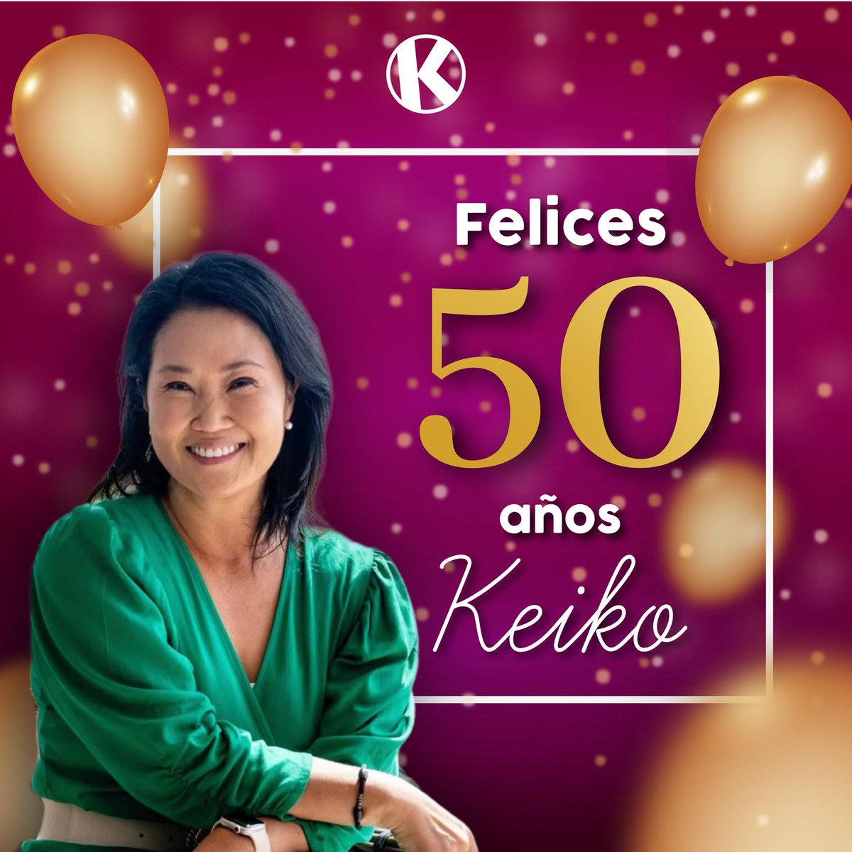 Hoy celebramos los 50 años de la presidenta de nuestro partido, Keiko Fujimori.

Comienza una nueva etapa renovada, pero con la misma firmeza, el compromiso de siempre y la fuerza que inspira a Fuerza Popular. Su convicción y lucha constante nos motivan y fortalecen cada día.