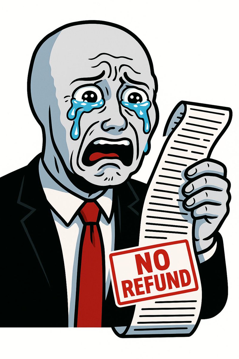 NoRefundCoin's tweet photo. When you make that purchase but only use it once!
#ToTheMoon  #Solana #memecoin #PumpFun #NoRefund https://t.co/EmBQ1mNCUH