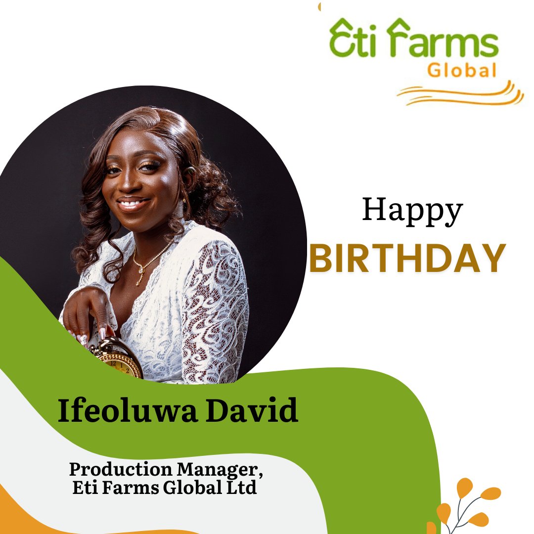 AgroprenuerEti |Mushroom plug in Lagos, Nigeria* (@etimbukimuk) on Twitter photo Happy birthday <a href="/ifedavid_o/">Ifeoluwa sells, styles and revamps wigs ❤️</a>
Having you on the team at Eti Farms Global has been nothing short of a blessing.
God bless you immensely and may bigger doors open for you. Today is your special day and we celebrate with you.
Happy birthday 🎉 Happy birthday <a href="/ifedavid_o/">Ifeoluwa sells, styles and revamps wigs ❤️</a>
Having you on the team at Eti Farms Global has been nothing short of a blessing.
God bless you immensely and may bigger doors open for you. Today is your special day and we celebrate with you.
Happy birthday 🎉