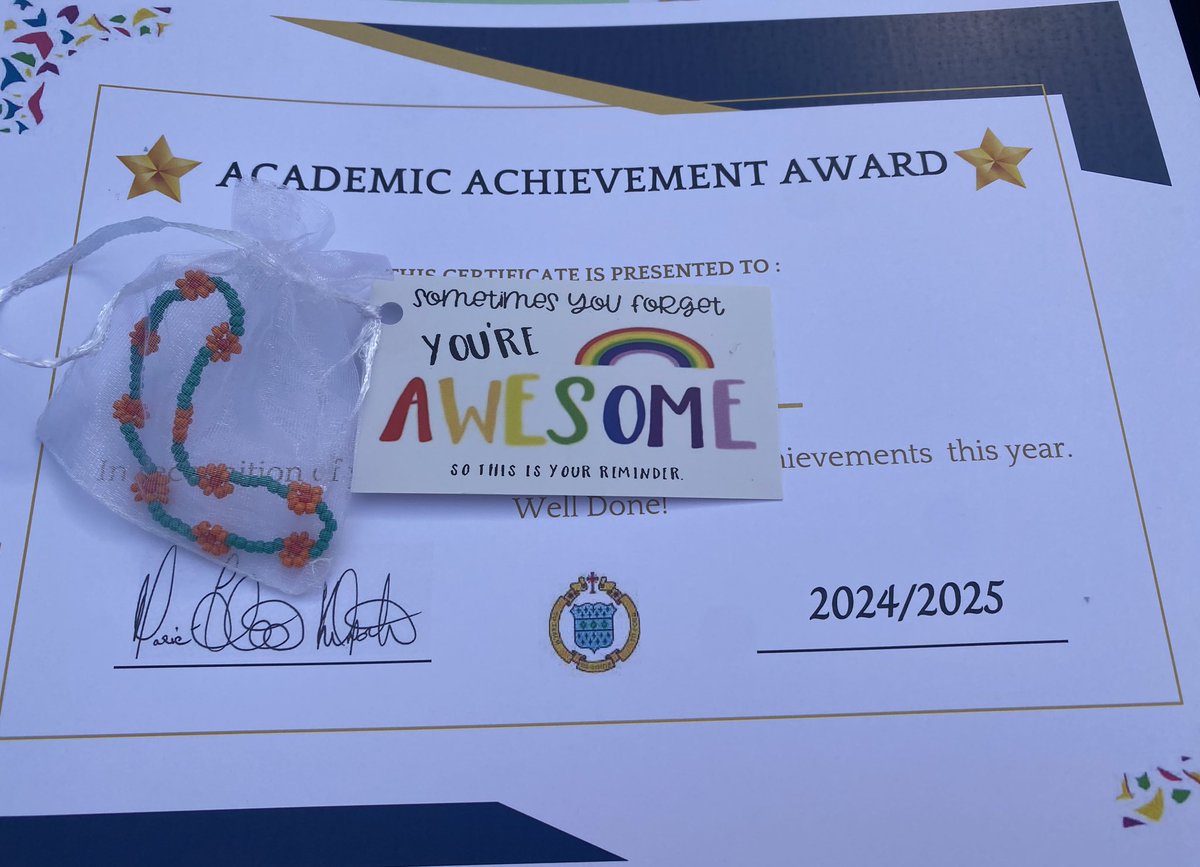 Sometimes you forget that you are Awesome.Our CB Awards Ceremony was a little reminder! Students nominated for an award were presented with pens and bracelets that captured the theme of our awards. Winners were presented with certificates and a journal.