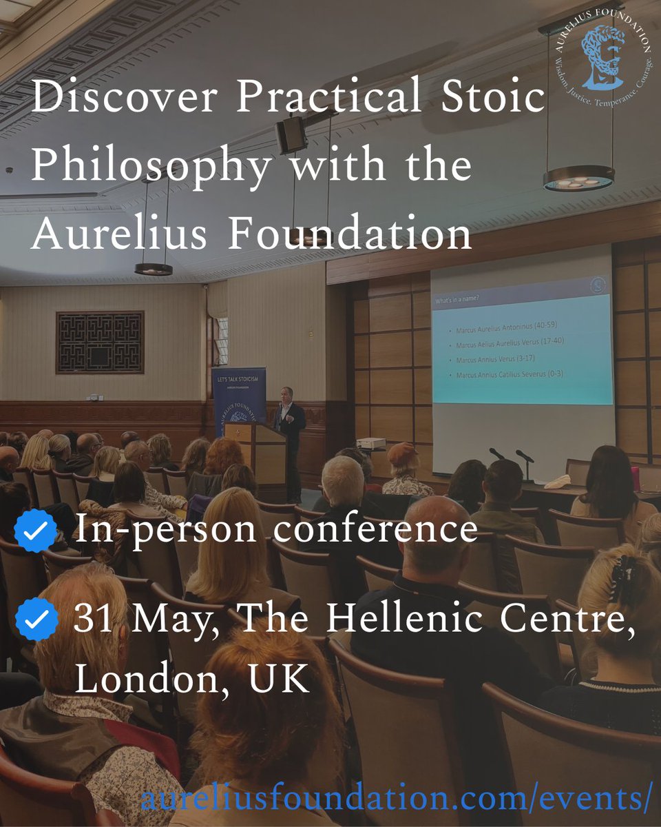 1 week to go! Looking forward to seeing you all next Saturday for our in-person conference at the Hellenic Centre in London, UK!

If you haven't secured your place yet, you can book here: aureliusfoundation.com/events/