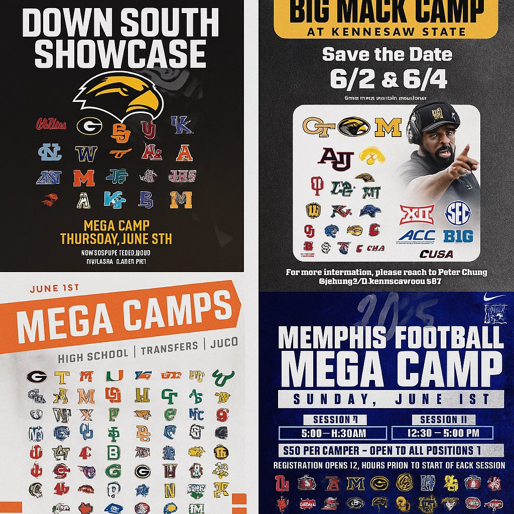 Kyle Hurtado (@kyle_hurtado1) on Twitter photo Excited to compete and get after it at these upcoming Camps!
• June 1 – University of Memphis <a href="/MemphisFB/">Memphis Football</a> (x.com/MemphisFB)
• June 1 & 3 – Mercer University <a href="/MercerFootball/">Mercer Football</a> (x.com/MercerFootball)
• June 2 & 4 – Kennesaw State <a href="/kennesawstfb/">Kennesaw State Football</a> Excited to compete and get after it at these upcoming Camps!
• June 1 – University of Memphis <a href="/MemphisFB/">Memphis Football</a> (x.com/MemphisFB)
• June 1 & 3 – Mercer University <a href="/MercerFootball/">Mercer Football</a> (x.com/MercerFootball)
• June 2 & 4 – Kennesaw State <a href="/kennesawstfb/">Kennesaw State Football</a>