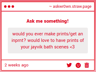 I would love to! But I have no idea if I can properly set up an international shop without losing my mind or charge comical prices for delivery :')