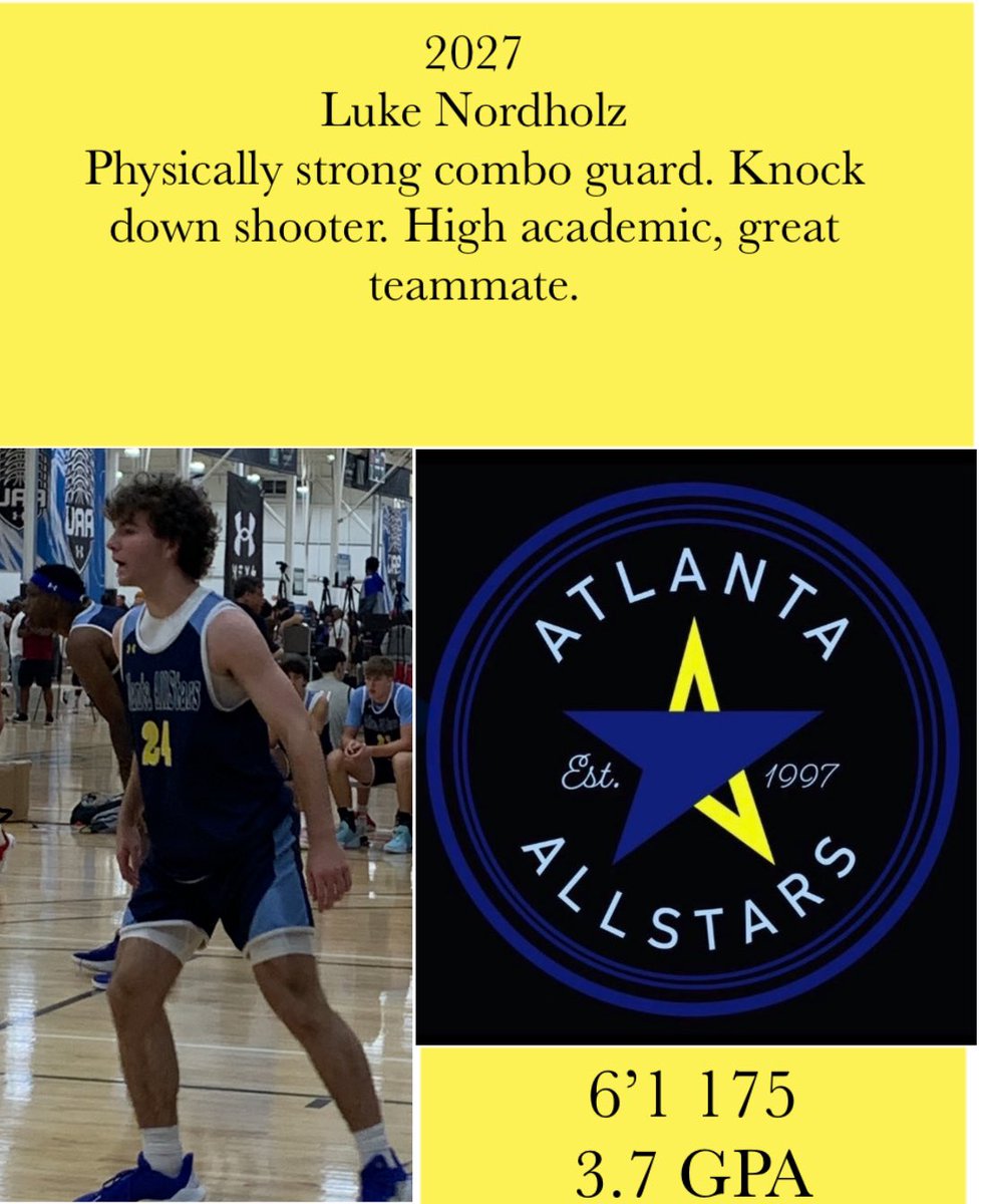 C. Miller (@atlallstars_) on Twitter photo 2027 <a href="/LukeNordholz/">Luke Nordholz</a> is a floor stretcher. Combo guard with a high IQ. Keep
Your eyes open. <a href="/AtlAllStars_/">C. Miller</a> <a href="/CBluff_MBB/">Cherokee Bluff Mens Basketball</a> <a href="/TaiYoungHoops/">Tai Young</a> <a href="/DrKrisWatkins/">Dr. Kris Watkins</a> <a href="/RYZEHoops/">RYZE Hoops</a> <a href="/TMarkwith14/">Trent Markwith</a> <a href="/hoopseen/">HoopSeen</a> 2027 <a href="/LukeNordholz/">Luke Nordholz</a> is a floor stretcher. Combo guard with a high IQ. Keep
Your eyes open. <a href="/AtlAllStars_/">C. Miller</a> <a href="/CBluff_MBB/">Cherokee Bluff Mens Basketball</a> <a href="/TaiYoungHoops/">Tai Young</a> <a href="/DrKrisWatkins/">Dr. Kris Watkins</a> <a href="/RYZEHoops/">RYZE Hoops</a> <a href="/TMarkwith14/">Trent Markwith</a> <a href="/hoopseen/">HoopSeen</a>