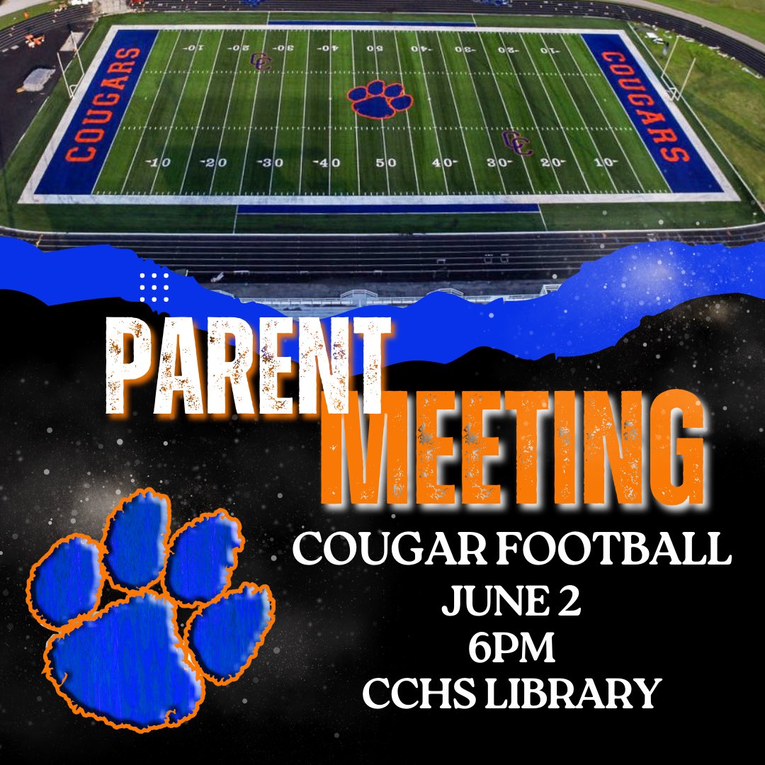 🏈 Parent Meeting 🏈

CCHS Library | 6 pm | June 2