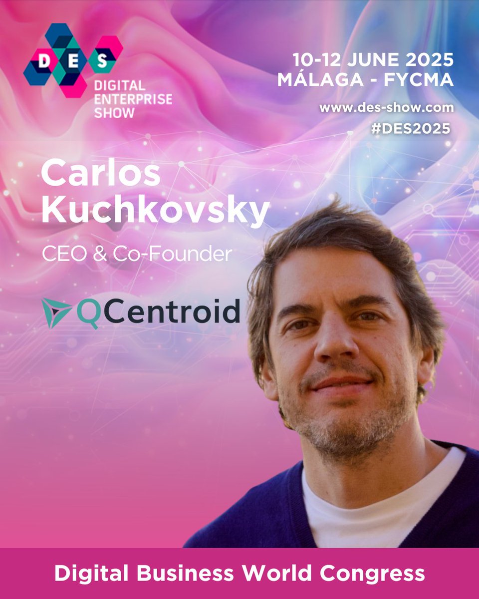 🚀 Ready for #DES2025?
We’re excited to announce that <a href="/MisterKUCH/">Carlos Kuchkovsky</a> (@QCentroid) will be sharing his expertise on stage!

Join us at #DES2025 to discover real-world strategies.

🎟️ Grab your ticket now: des-show.com/visit/tickets-…

📅 10–12 June 2025📍 Málaga