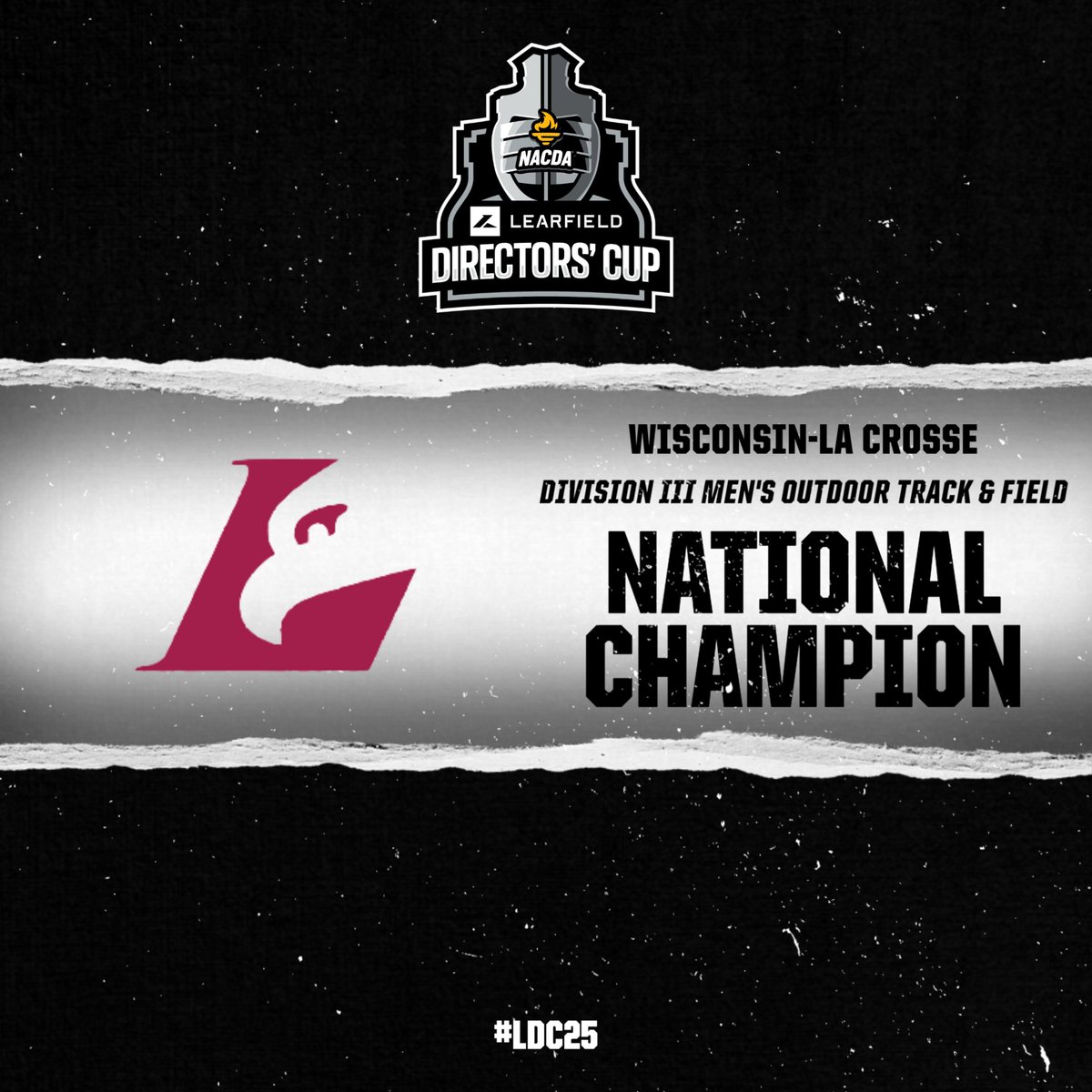 Learfield Directors' Cup (@ldirectorscup) on Twitter photo Congrats to <a href="/UWLAthletics/">UWL Athletics</a> for winning the 2025 NCAA DIII Men's Outdoor Track & Field National Championship! 👏 17th in program history! #LDC25 Congrats to <a href="/UWLAthletics/">UWL Athletics</a> for winning the 2025 NCAA DIII Men's Outdoor Track & Field National Championship! 👏 17th in program history! #LDC25
