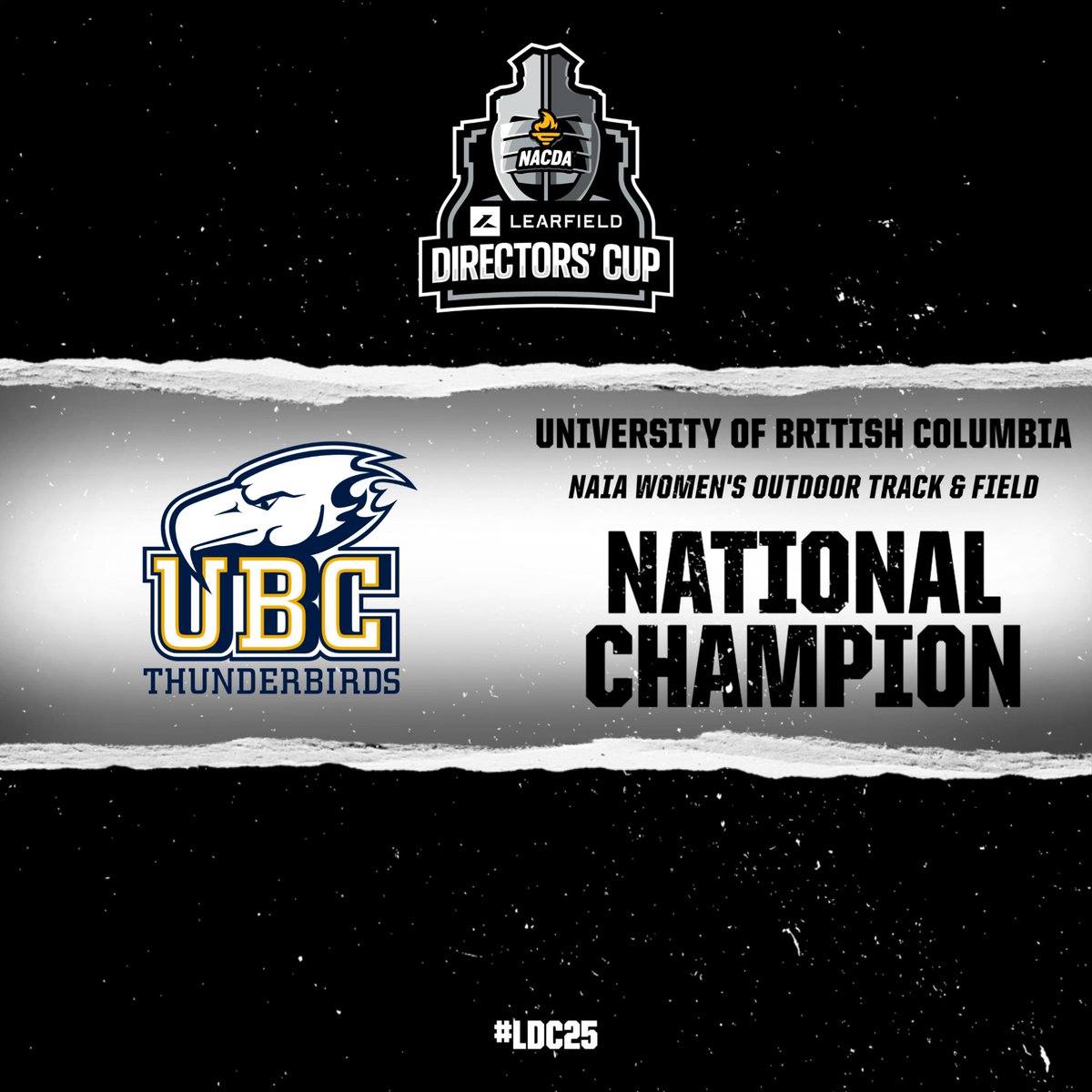 Learfield Directors' Cup (@ldirectorscup) on Twitter photo Congratulations to <a href="/ubctbirds/">UBC Thunderbirds</a> for winning their fourth-straight NAIA Women's Outdoor Track & Field National Championship! #LDC25 Congratulations to <a href="/ubctbirds/">UBC Thunderbirds</a> for winning their fourth-straight NAIA Women's Outdoor Track & Field National Championship! #LDC25
