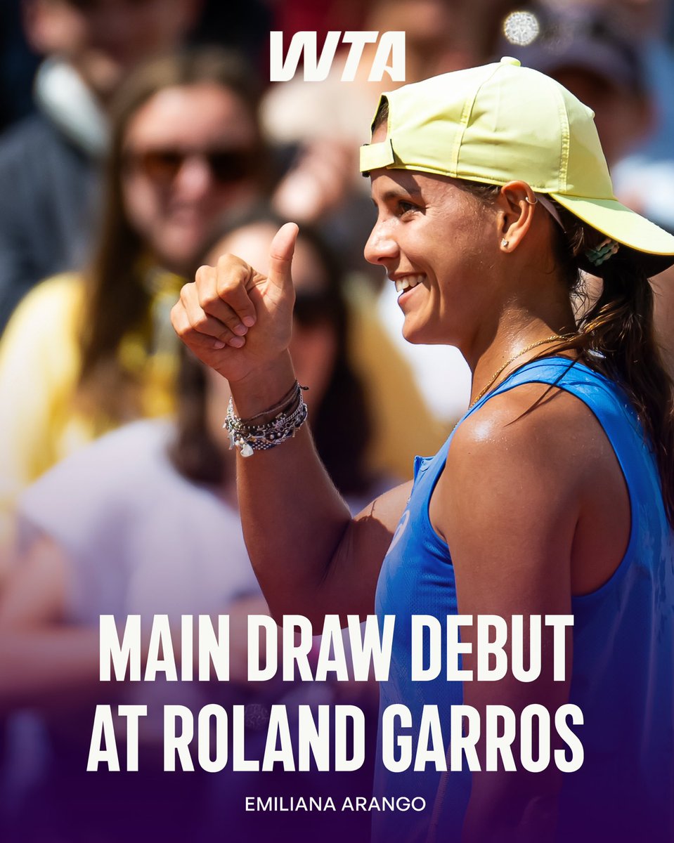 WTA's tweet photo. Thumbs up if you are into R2 👍

Emiliana Arango moves into R2 for the first time at #RolandGarros https://t.co/eNaPiU2h71
