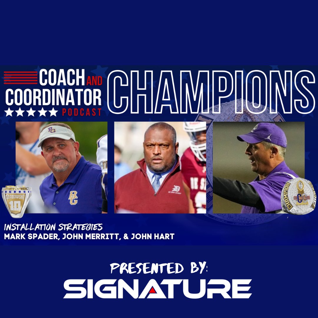 🎙️ Another great episode of the Coach and Coordinator Podcast is live featuring two of our very own Signature Championship Rings coaches, Coach Mark Spader of Bowling Green and Coach John Hart of Brownsburg!  
Tap the link to learn from championship minds! bit.ly/43sMavF