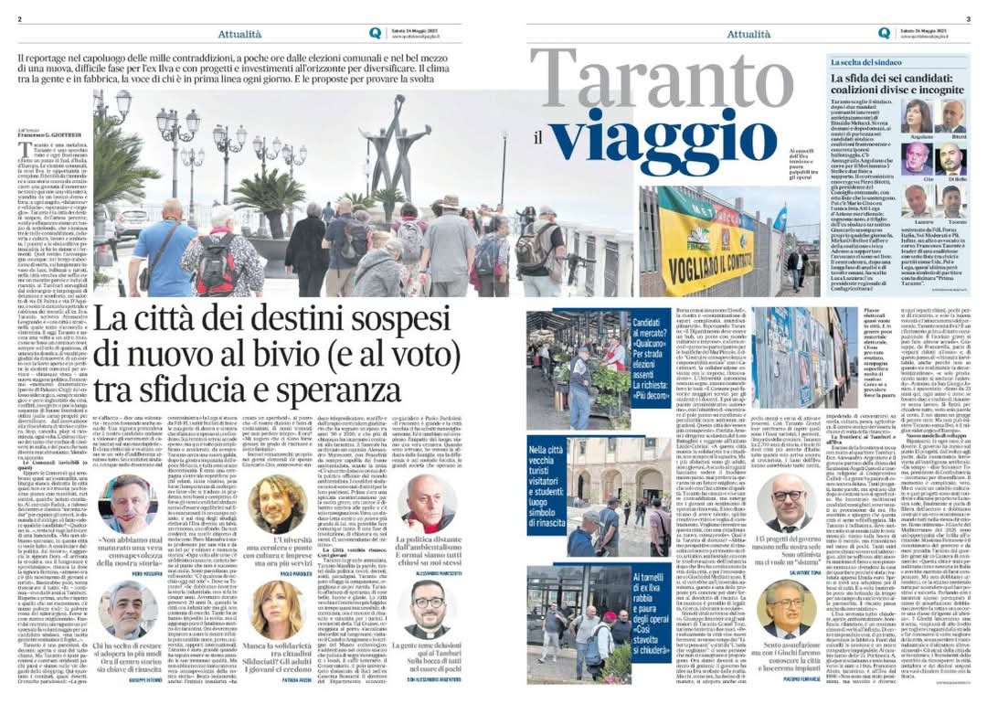 FrancescoG.Gioffredi (@fggioffredi) on Twitter photo π§ππ₯ππ‘π§π’, ππ πππ§π§πΜ πππ πππ¦π§ππ‘π π¦π’π¦π£ππ¦π: ππ π₯ππ£π’π₯π§πππ
Le elezioni, l'Ilva, le opportunitΓ incompiute, l'identitΓ da riannodare, la storia nuova da cominciare. Taranto metafora, Taranto come uno specchio rotto
β‘οΈ urly.it/319wky π§ππ₯ππ‘π§π’, ππ πππ§π§πΜ πππ πππ¦π§ππ‘π π¦π’π¦π£ππ¦π: ππ π₯ππ£π’π₯π§πππ
Le elezioni, l'Ilva, le opportunitΓ incompiute, l'identitΓ da riannodare, la storia nuova da cominciare. Taranto metafora, Taranto come uno specchio rotto
β‘οΈ urly.it/319wky