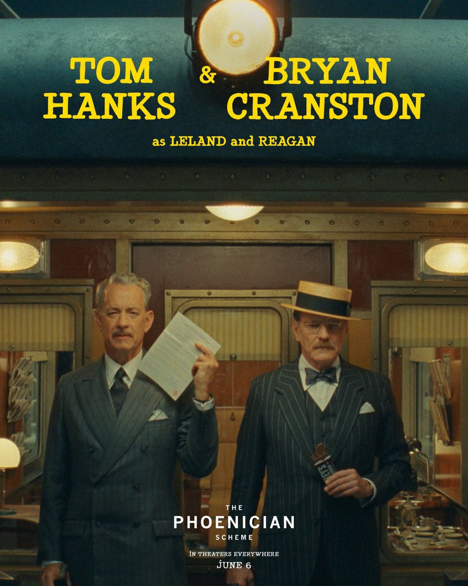 First poster for Tom Hanks and Bryan Cranston in Wes Anderson’s ‘THE PHOENICIAN SCHEME’

Read our review: bit.ly/DFScheme