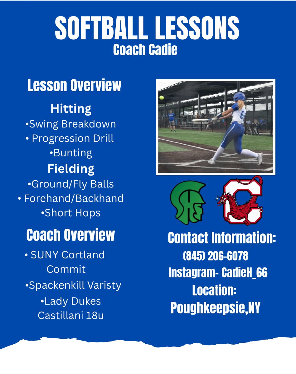 Starting June 1st I will have available 9am, 10am, and 11am. Text me at (845) 206-6078 to reserve your slot! <a href="/ladydukes_ny/">Lady Dukes NY- Castellani</a> <a href="/SpackSoftball/">Spackenkill Softball</a> <a href="/CortlandSB/">Cortland Softball</a> <a href="/TaylorCastell14/">Taylor Castellani</a> <a href="/AdriannaF_10/">Adrianna Ferraro</a> <a href="/abigail_milazzo/">Abigail Milazzo</a>