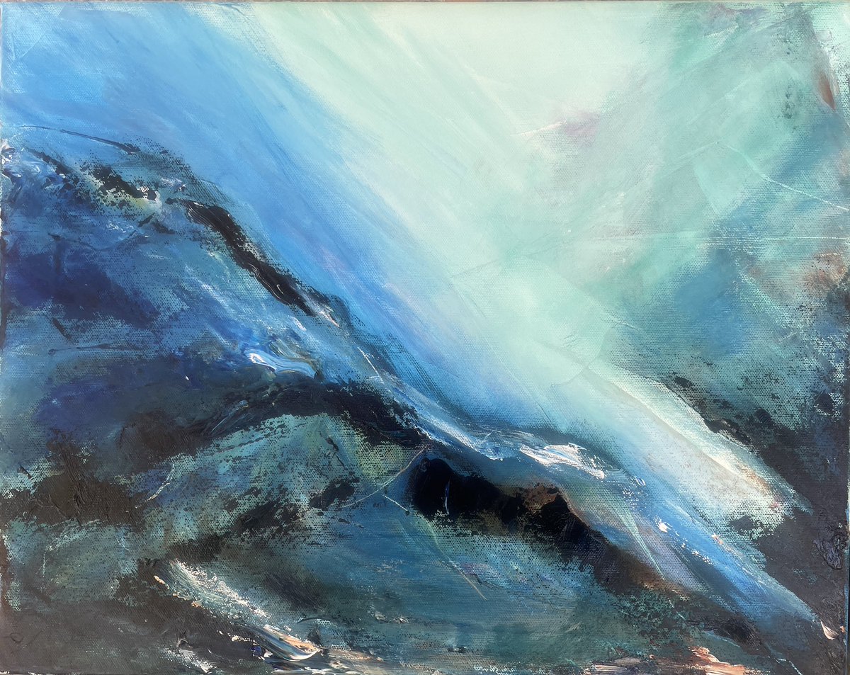 Exploring ocean depths currently on my easel 
#abstractpainting #oceanart #MHHSBD 
sueosullivan.com