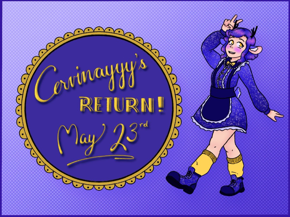 This is Cervinayyy.  (cervinayyy on bsky)

THE STARS IN THE HAIR AND OUTFIT
THIS APRON TOO
the little antlers!
the yellow socks are so precious
the yellow eyes!!!!

10/10.