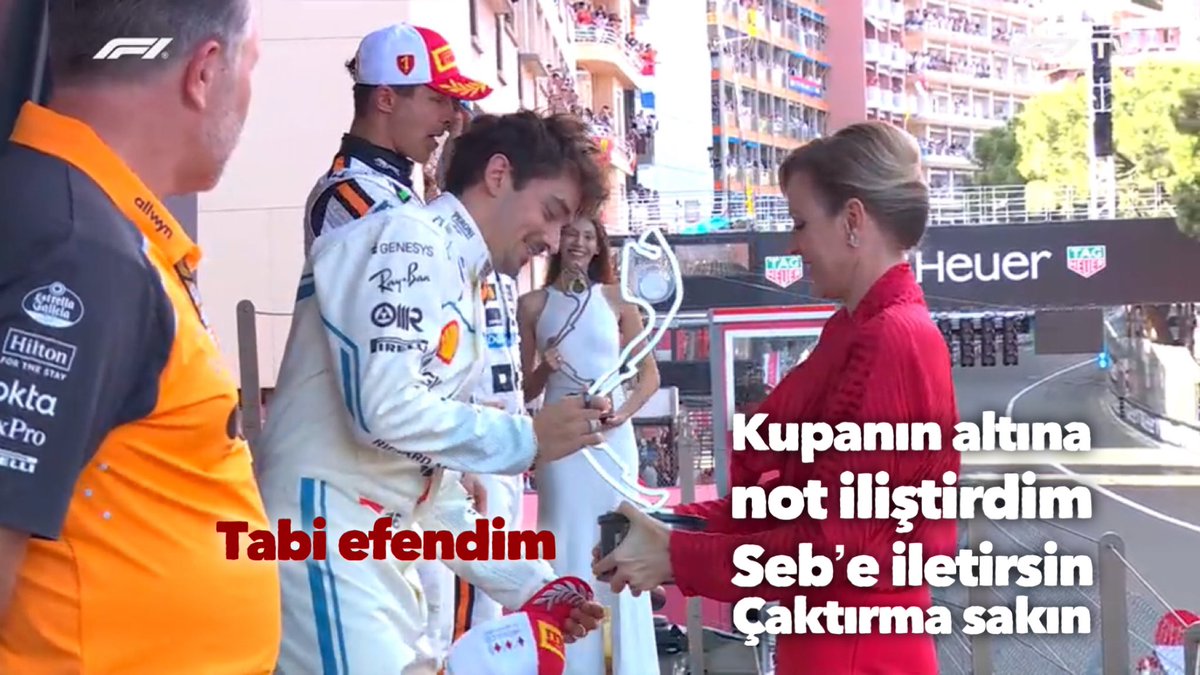 🔥Prensesin, Vettel tutkusu bitmemiş!

🚨Şeftali kaynakları podyum töreninde prensesin ağzını okuma tekniği ile aslında kupaya Sebastian Vettel için bir mesaj gizlediğini öğrendi!

Prensesin özellikle Charles ikinci olsun diye dua ettiği de duyulmuş😱

Kaynak: 🍑